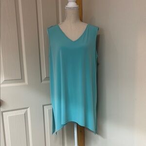 Alfani Blue Sleeveless Asymmetrical Tank Top